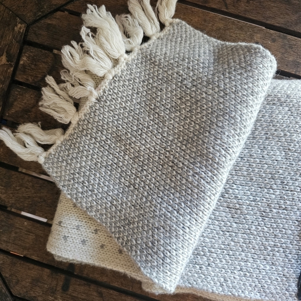 NWT Talbots wool blend cableknit tassel gift Christmas warm soft winter scarf - Picture 6 of 7